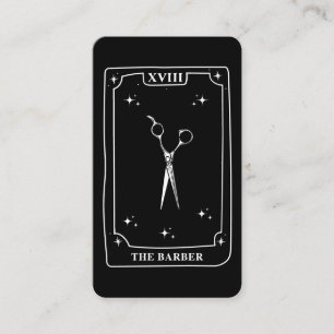 De Visite Carte Tarot Mystique noir blanc ciseaux Barber