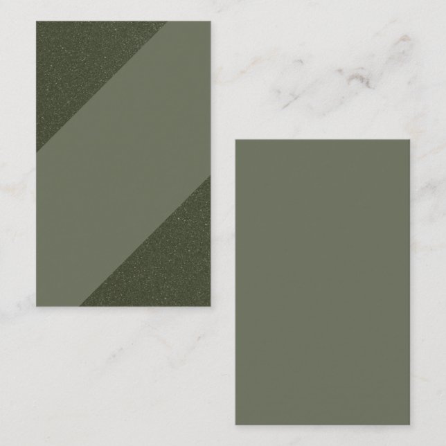 De Visite Carte Verte Diagonal Split - Personnalisable (Devant / Derrière)