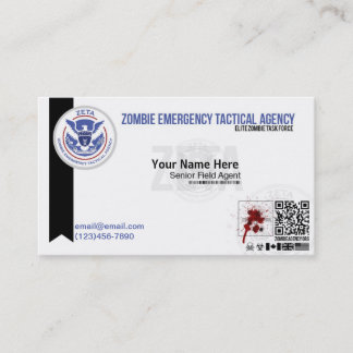 De Visite Carte ZETA du zombi ID/Business