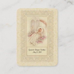 De Visite Catholique Baby Girl Baptismal Remembrasser Carte 