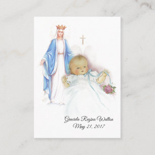 De Visite Catholique Baby Girl Baptismal Remembrasser Carte 