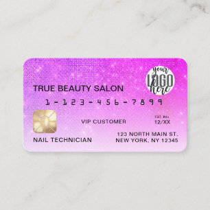De Visite Chic Neon Magenta Sequin Parties scintillant Carte