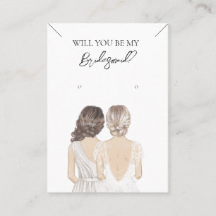 De Visite Collier Bridesmaid & Carte d'affichage pour bijoux