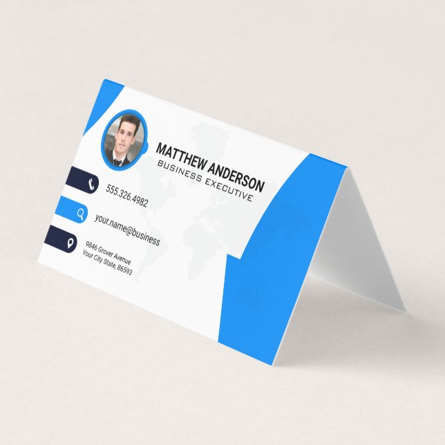 De Visite Contact d'entreprise | Carte du monde | Code QR |  (Devant)