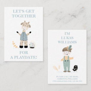 De Visite Cute Giraffe Garçons Jouer Carte d'appel Mommy