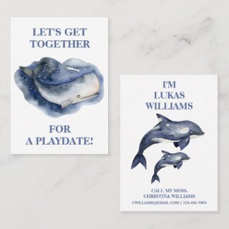 De Visite Cute Whale & Orca Garçons Jouer Carte d'appel mama