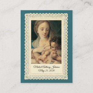 De Visite Élégant Baptême Religieux Souvenir Carte Sainte