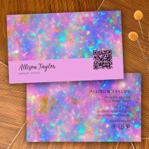 Élégante Carte Moderne avec Code Qr Violet Or Pier