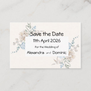 De Visite Enregistrer la carte Date - motif rose rose et ble