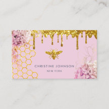 faux parties scintillant abeille et fleurs Carte d