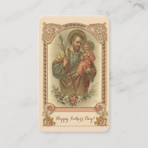 De Visite Fête des pères catholique Souvenir Carte Sainte