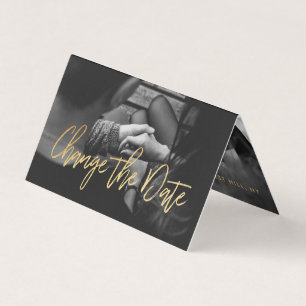 De Visite Gold Foil Script Photo Modifier La Carte Date