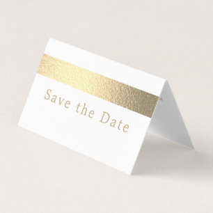 De Visite Gold Foil Stripe Photo Enregistrer La Carte Date