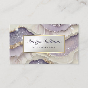 De Visite lavande or argent parties scintillant marbre carte