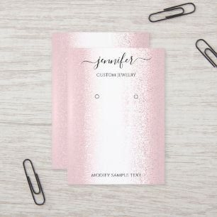 De Visite Logo Carte à bijoux faite main Rose rose