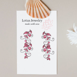 De Visite Lotus fleurie logo oreille bijoux carte d'affichag