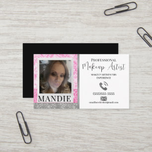 De Visite Maquillage Créatif Cheveux Faux Cils Carte Photo C