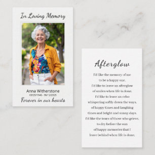De Visite Mémoire d'amour Photo personnalisée Carte commémor