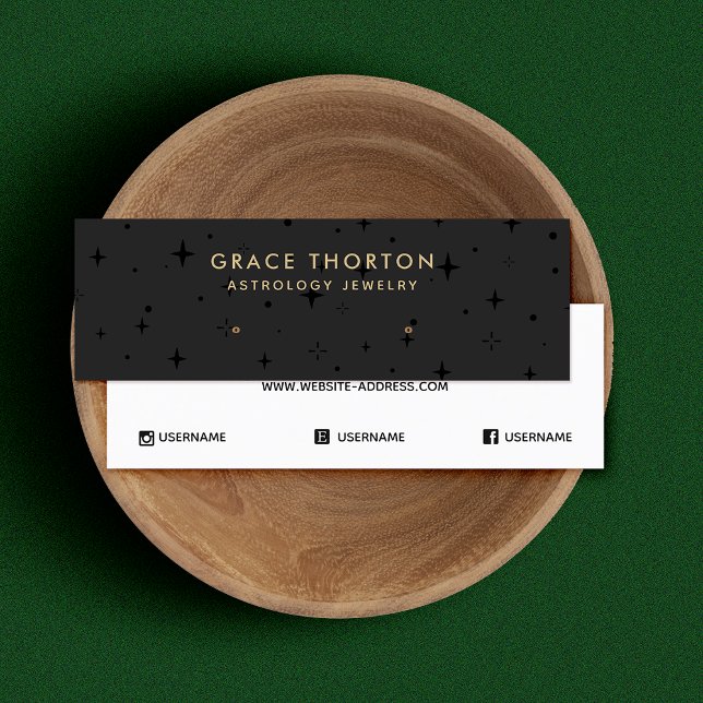 De Visite Mini Black Astrology Stars Étoiles Écouté Elevage Carte (Créateur téléchargé)