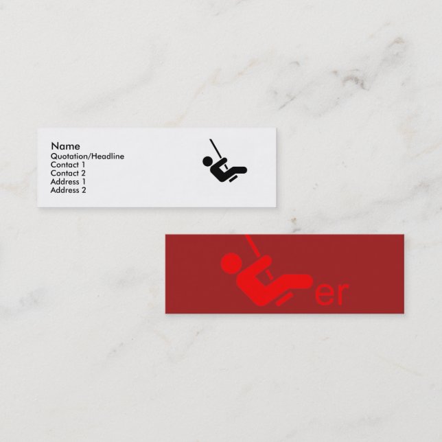 De Visite Mini Carte d'appel Red Swinger (Devant / Derrière)