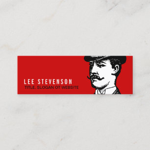 De Visite Mini Carte Gentleman Vintage Hipster rouge et noir