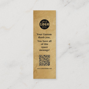 De Visite Mini Carte Signet papier Kraft simple