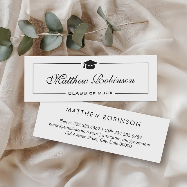 De Visite Mini Classic Elegant Graduate Graduate - Carte d'insert (Créateur téléchargé)