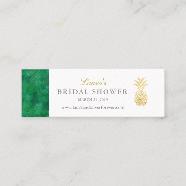 De Visite Mini Élégante carte d'insertion tropicale (Devant)