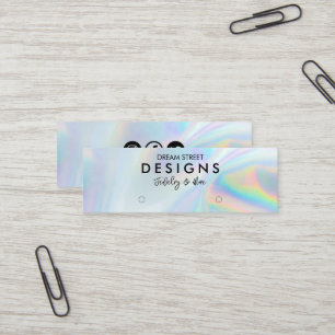 De Visite Mini Faux Holo Logo Médias sociaux Écouter la carte