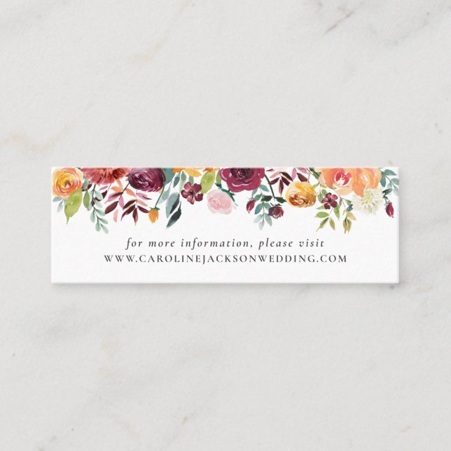 De Visite Mini Mariage Automne Site Web Insérer une carte (Devant)