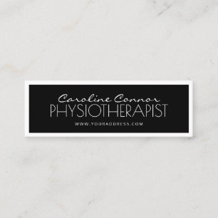 De Visite Mini Physiothérapeute Carte frontière noire et blanche