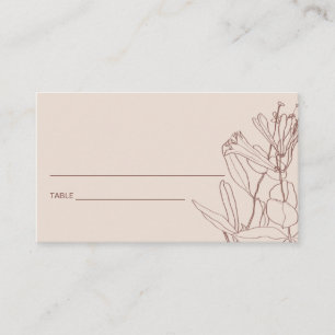 DE VISITE MODERNE BLUSH PASTEL LIGNE DESSINER CARTE PLACE FL