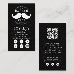 De Visite Mustache Barber Shop Coiffeur Loyauté Carte