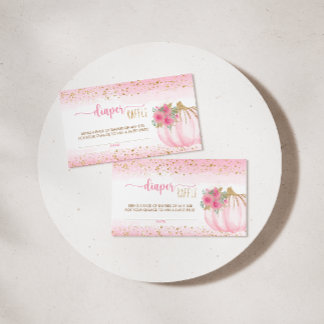 De Visite Petit Citrouille Floral Baby Girl Déchets Carte Ra