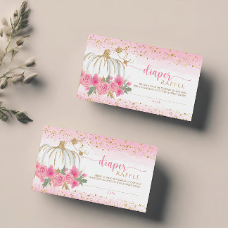 De Visite Petit Citrouille Floral Baby Girl Déchets Carte Ra