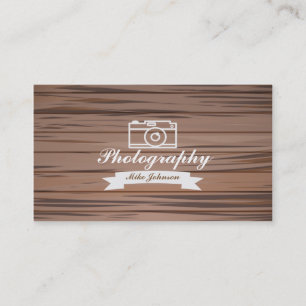De Visite Photographie en bois avec l'appareil-photo - carte