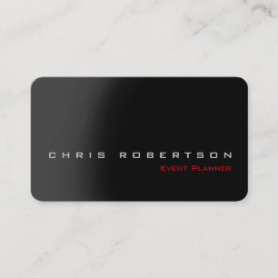 De Visite Planificateur d'événements Noir gris rouge Carte d
