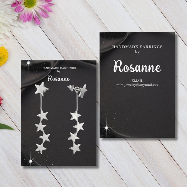 De Visite Présentoir pour Boucles d'Oreilles Noires  Carte d (Créateur téléchargé)