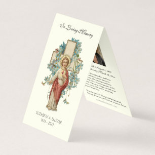 De Visite Prière commémorative funéraire catholique Carte Sa