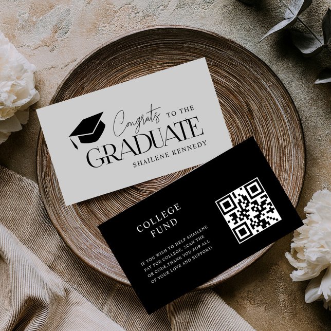 De Visite QR Code Moderne Graduation College Carte d'analyse (Créateur téléchargé)