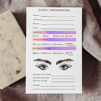 De Visite Rainbow Holographic Eyelash Extensions Carte