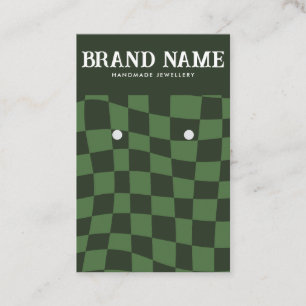 De Visite Retro Gras Boucles d'oreilles Afficher Carte verte