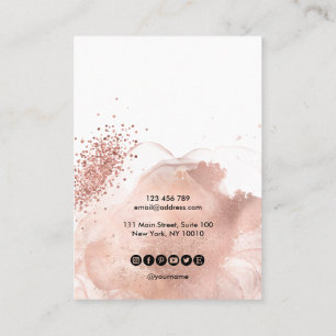 De Visite Rose Gold Calligraphy art Earrage carte d'affichag