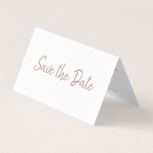 De Visite Rose Gold Foil & Script Photo Enregistrer La Carte