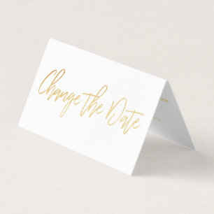 De Visite Script Gold Foil Moderne Modifier La Carte Date