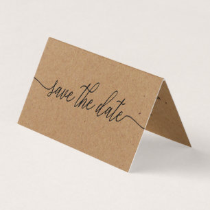 De Visite Script Rustique Kraft, Photo Enregistrer La Carte 