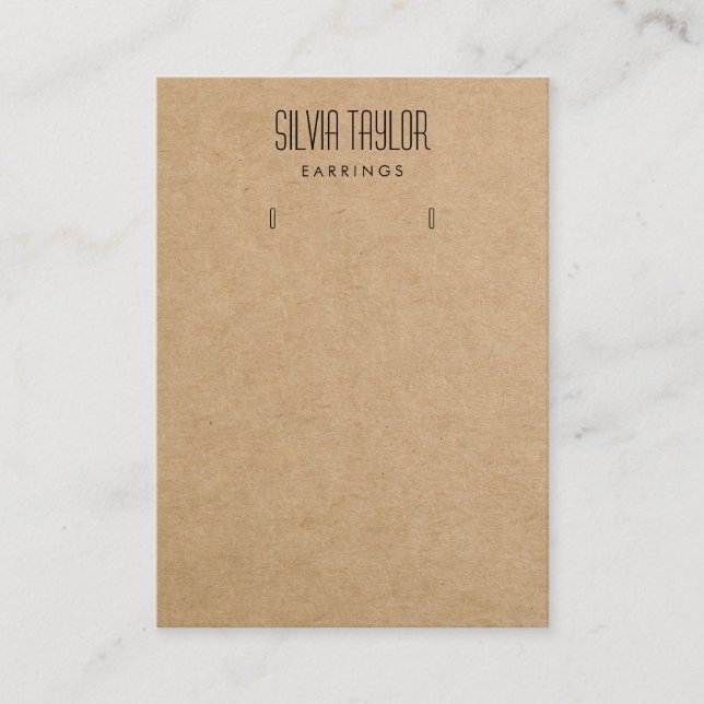 De Visite simple papier artisanal minimal Carte d'affichage  (Devant)