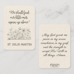 De Visite St. Zelie Martin Consolation fausse-couche Carte S