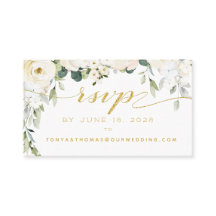 White Peony Epiphany Wedding Carte en ligne RSVP