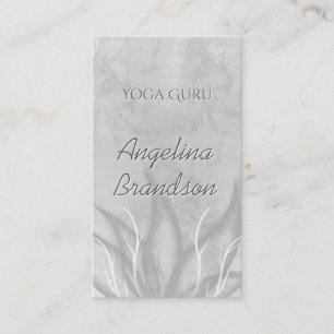 De Visite Yoga Instructeur Stylisé Lotus Carte Gris Fleur